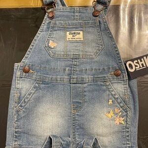 OshKosh B'gosh Light Blue Denim Overalls with Butterfly Embroidery